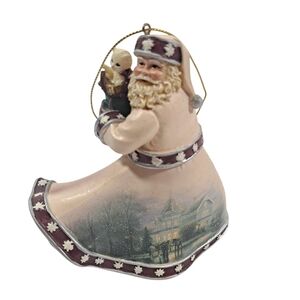 Vintage Ashton Drake Thomas Kinkade The Gift Of Friendship Santa Ornament 2004